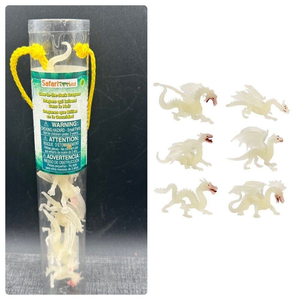 Glow In The Dark Dragons Toob Mini Figures Safari Ltd Ages 3+ 679304 2014 6 Pcs